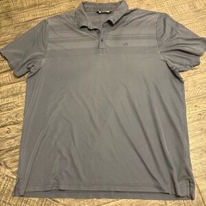 Travis Matthew Grey Polo Stripes Short Sleeve Size XXL